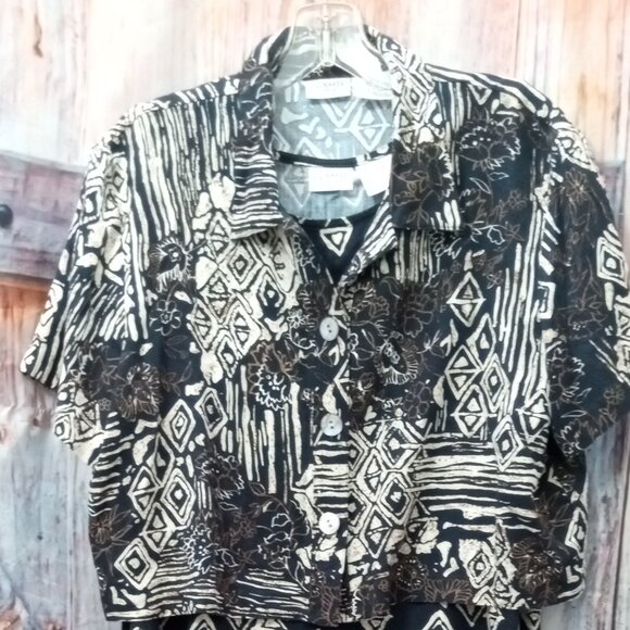 Liz Baker 2 Piece Coordinated Dress Set Women's 14P Sleeveless Dress with Top - Picture 5 of 10